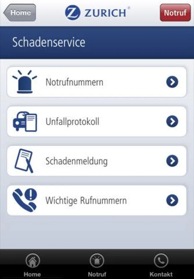 Mit der Zurich HelpPoint App sofort den Kfz-Schaden melden