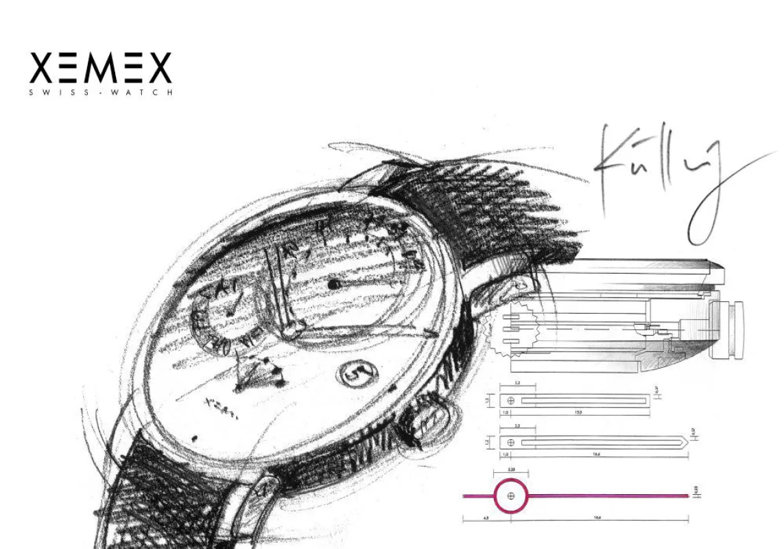 Piccadilly Calendario - Original Külling Scribble zur Uhr
