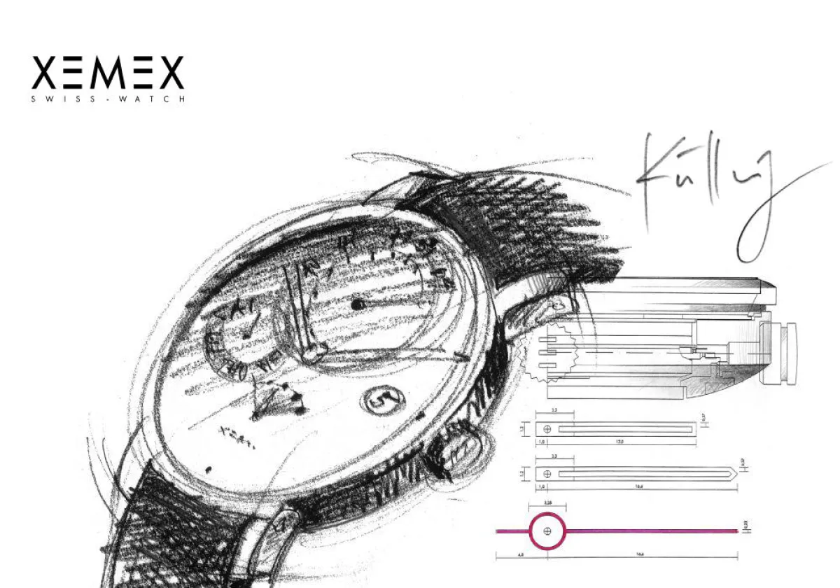 Piccadilly Calendario - Original Külling Scribble zur Uhr