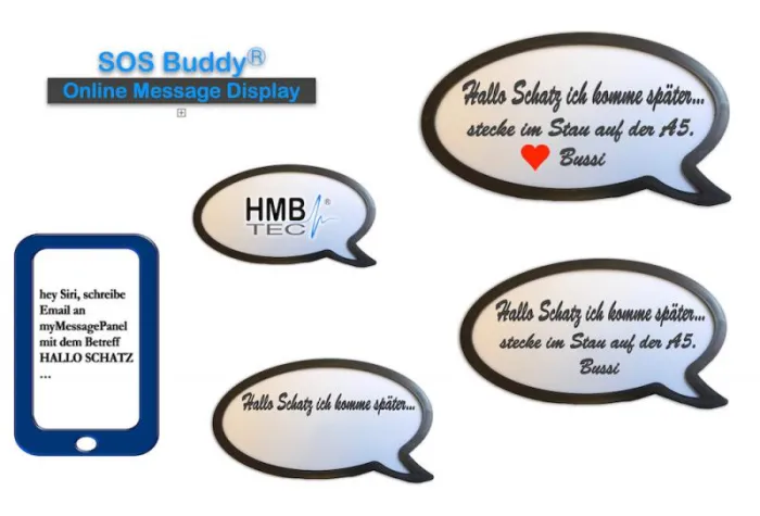 Bild: „SOS Buddy" Online Message Display für Text- und Sprachnachrichten