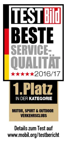 Bild: Auszeichnung „Beste Service Qualität 2016/17“: Mobil in Deutschland e.V. auf Platz 1 bei den Verkehrsclubs