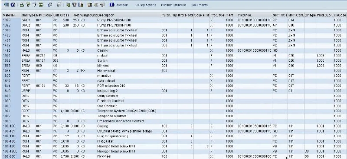 Screenshot Material Master Cockpit by PIKON