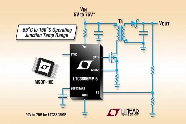 Bild: Linear Technology | LTC3805/-5: Flyback-Controller mit weitem VIN-Bereich