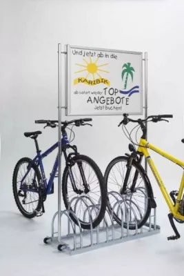 Bild: Fahrradständer von WSM im Verkaufsprogramm von ORANGE Werbetechnik aufgenommen