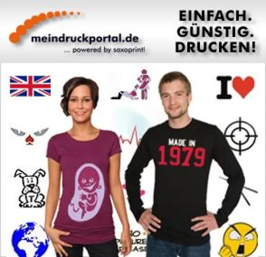 Bild: T-Shirts, Aufkleber, Werbegeschenke und mehr bei meindruckportal.de