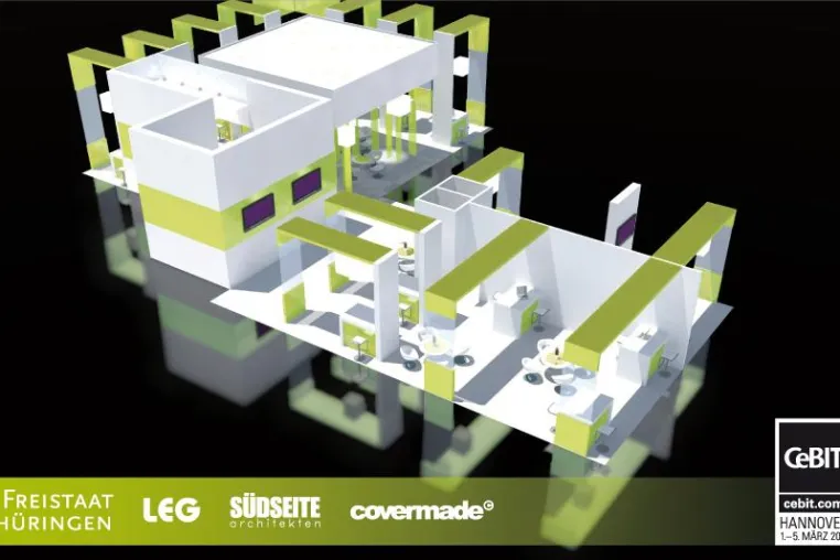 Bild: SÜDSEITE-architekten realisieren Gemeinschaftsstand des Freistaates Thüringen auf der CeBIT 2011