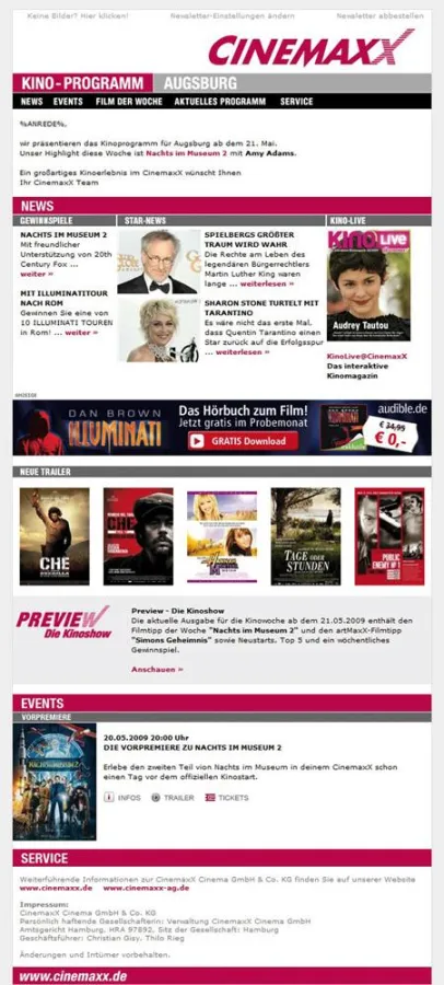 Der neue Cinemaxx Newsletter