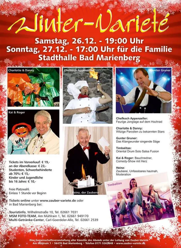 Plakat Winter-Varieté in Bad Marienberg