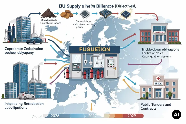 Lieferkettengesetz 2026 bis 2029 Neu ab 2027 :Für ein Brandschutzunternehmen EU plus Bild: Lieferkettengesetz 2026 bis 2029 Neu ab 2027 :Für ein Brandschutzunternehmen EU plus