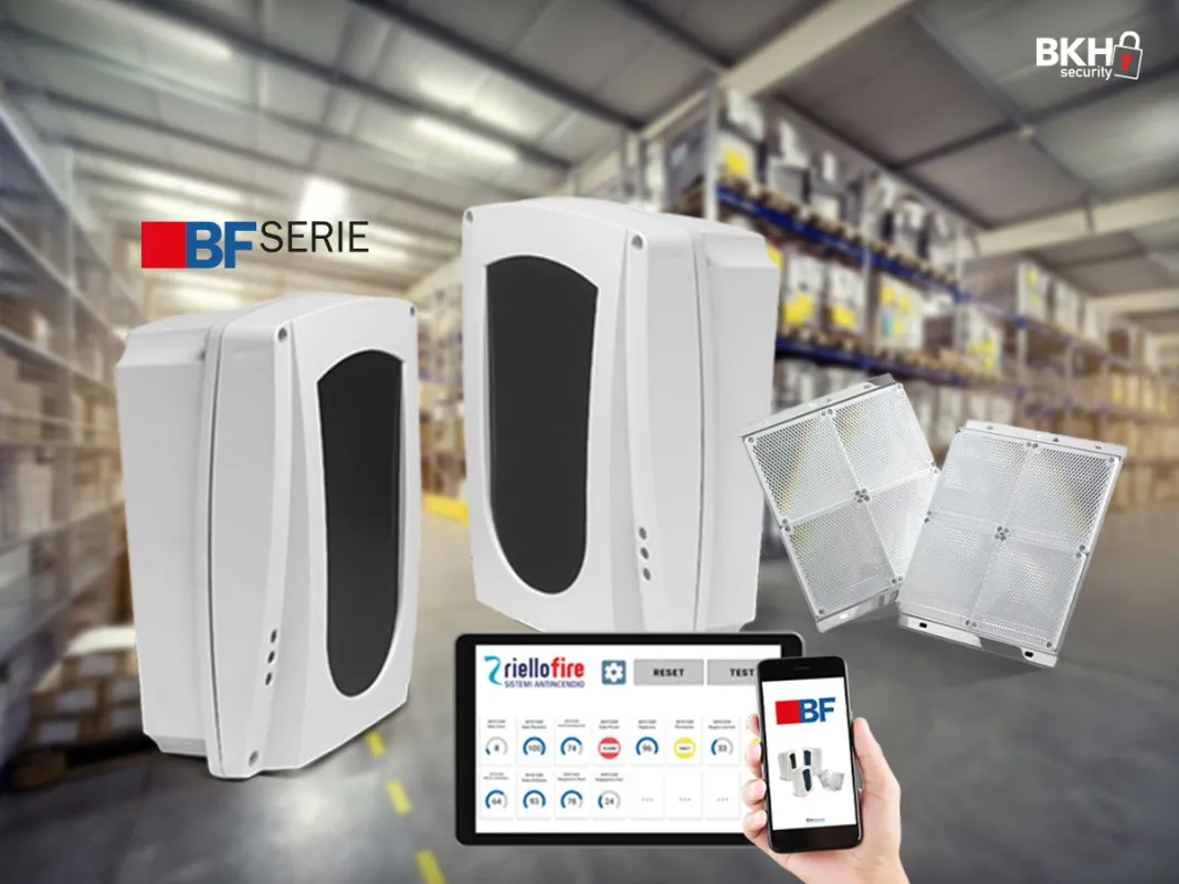 Linear-Rauchmelder der RielloFire BF-Serie, wahlweise als aktives oder als Reflexions-System (© BKH Sicherheitstechnik GmbH & Co. KG)