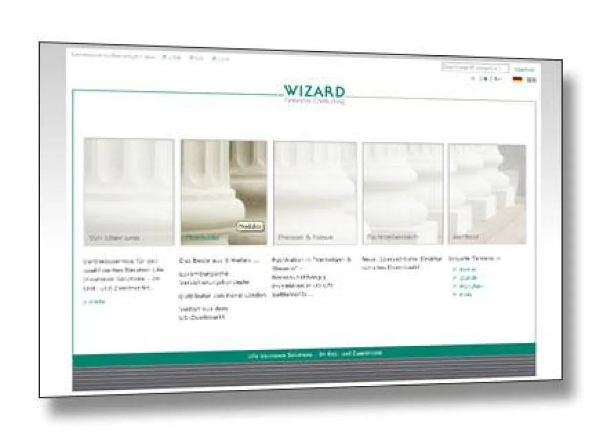 TYPO3-Homepage für die Wizard Financial Consulting GmbH