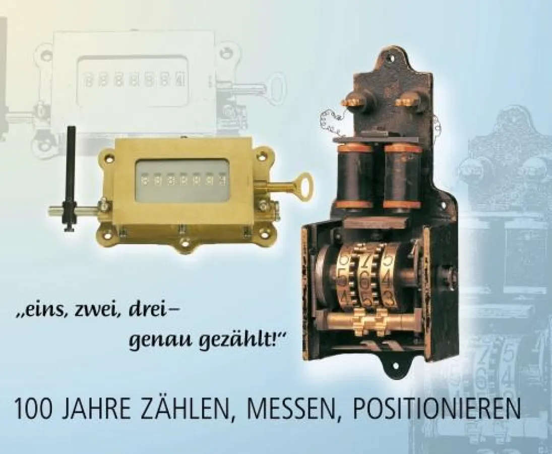 Mechanischer Hubzähler von 1914 und der erste serienreife elektro-mechanische Impulszähler um 1920.