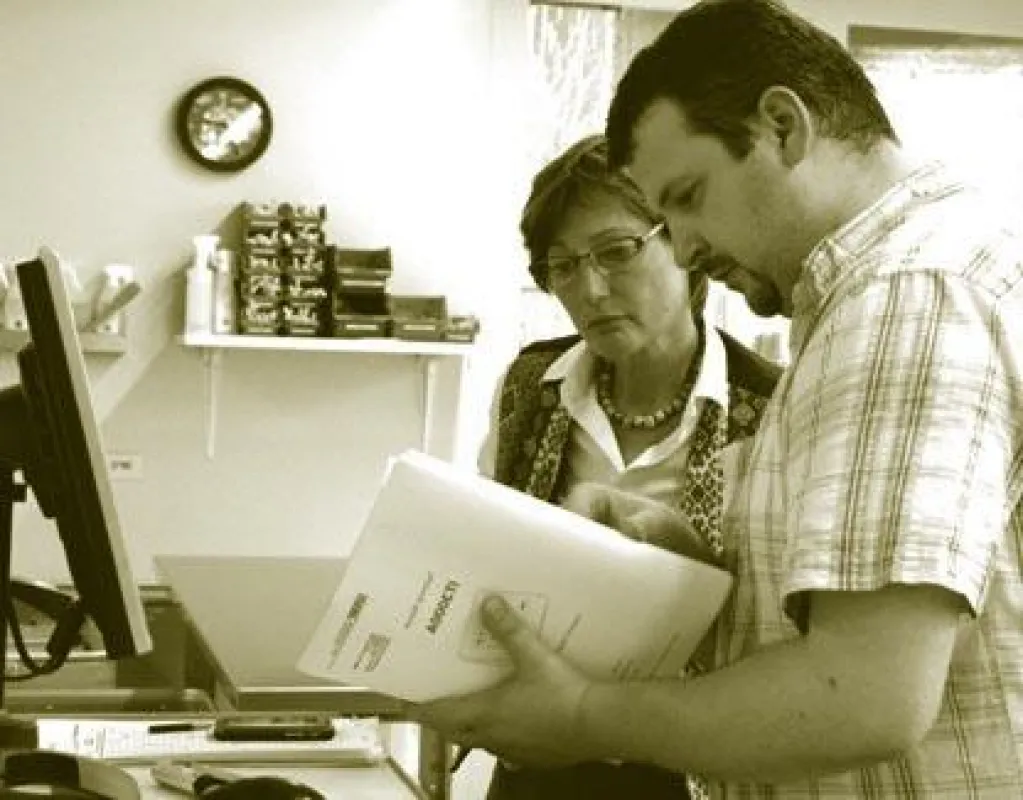 Frau Patricia Schilt (Alterszentrum Sumiswald), Herr Michael Röhr (GERA-IDENT)