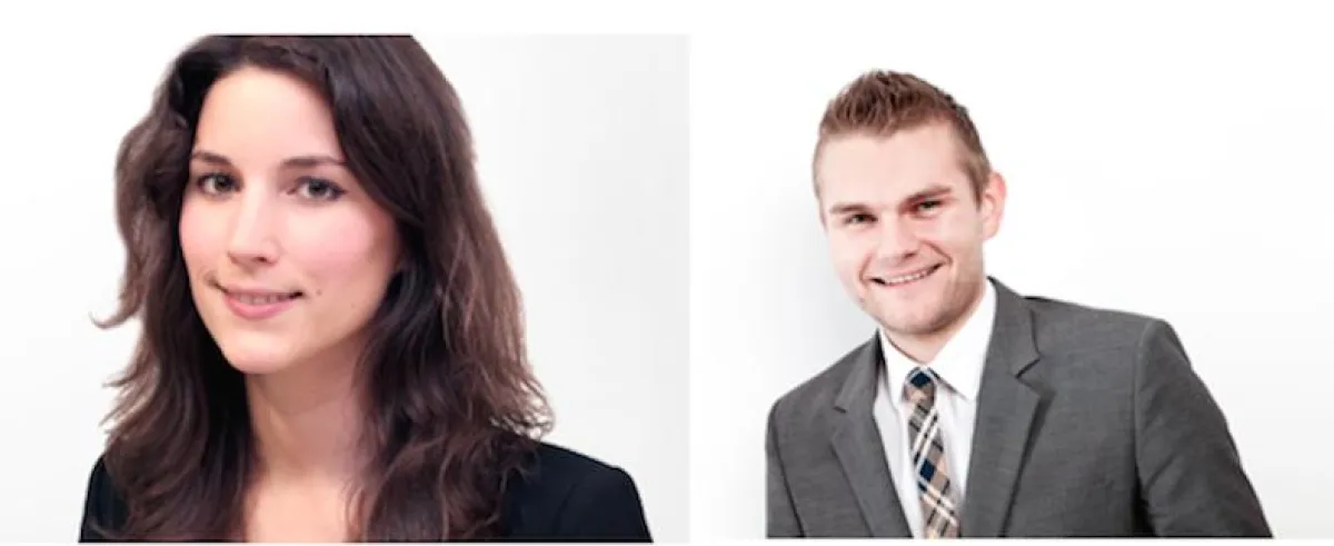 Die Standortleiter Caroline Domdey und Philipp Riedel.