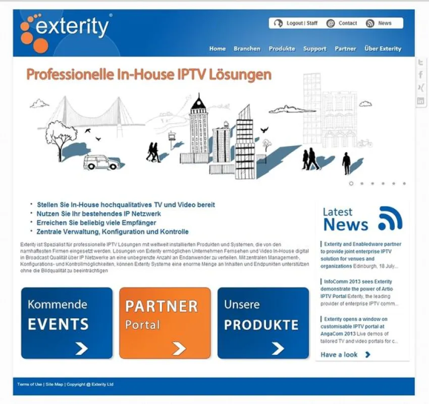 Exterity DE Webseite