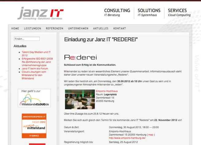 Bild: Systemhaus Hamburg Janz IT lädt Partner zum Austausch ein