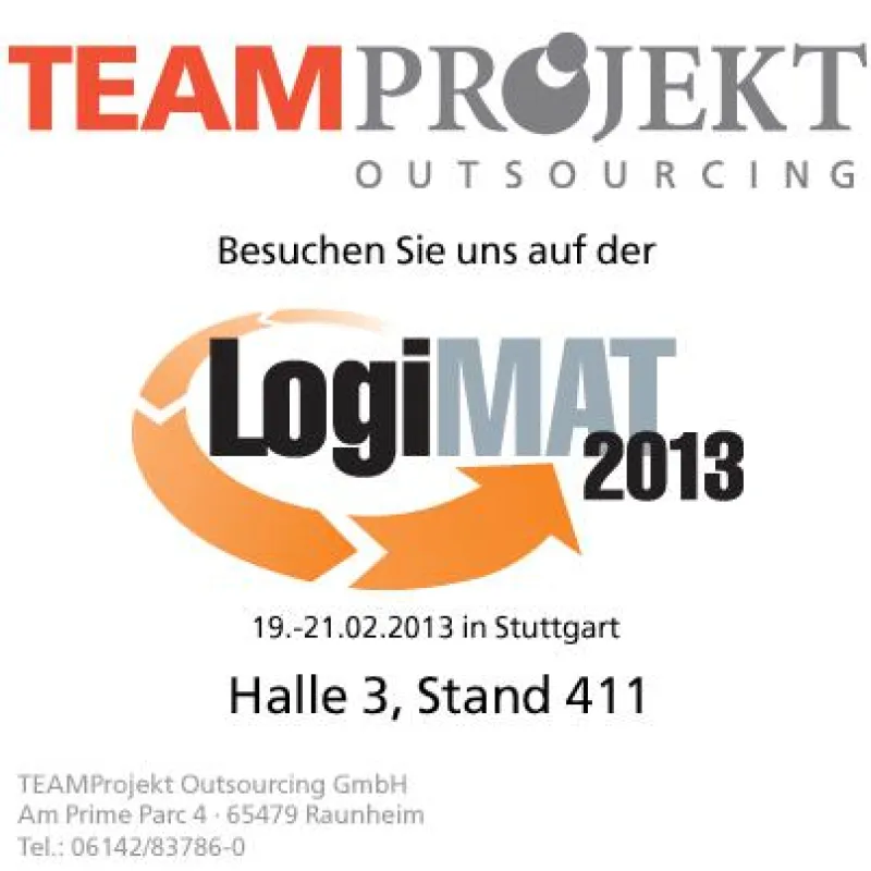 TEAMProjekt Outsourcing auf der LogiMAT 2013 - Halle 3, Stand 411