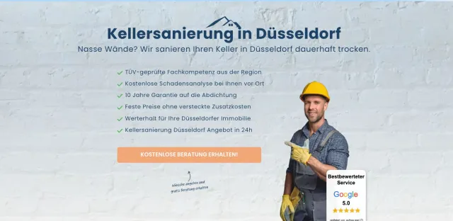 Bild: Grundwasserpegel am Rhein steigt: Kellersanierung in Düsseldorf setzt auf zerstörungsfreie Injektionstechnik