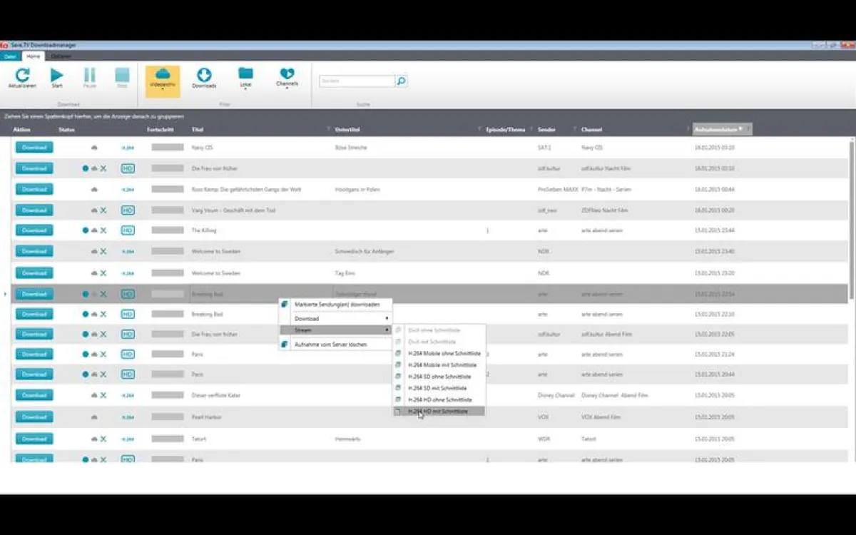 Save.TV: Aus dem Videoarchiv heraus den Stream starten