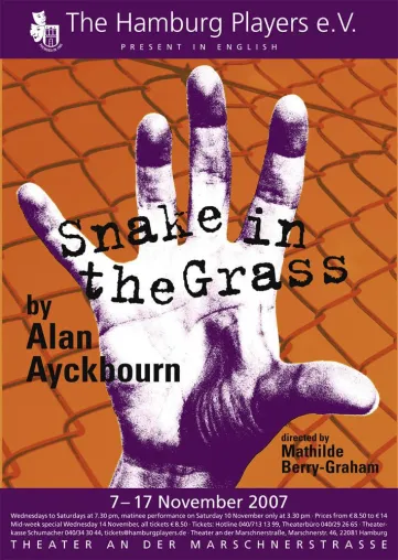 Die Hamburg Players präsentieren Snake in the Grass von Alan Ayckbourn Bild: Die Hamburg Players präsentieren Snake in the Grass von Alan Ayckbourn