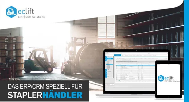 Bild: Ganzheitliche Softwarelösung für Staplerhändler. Das ERP/CRM System eclift bietet neue Vermarktungschancen.
