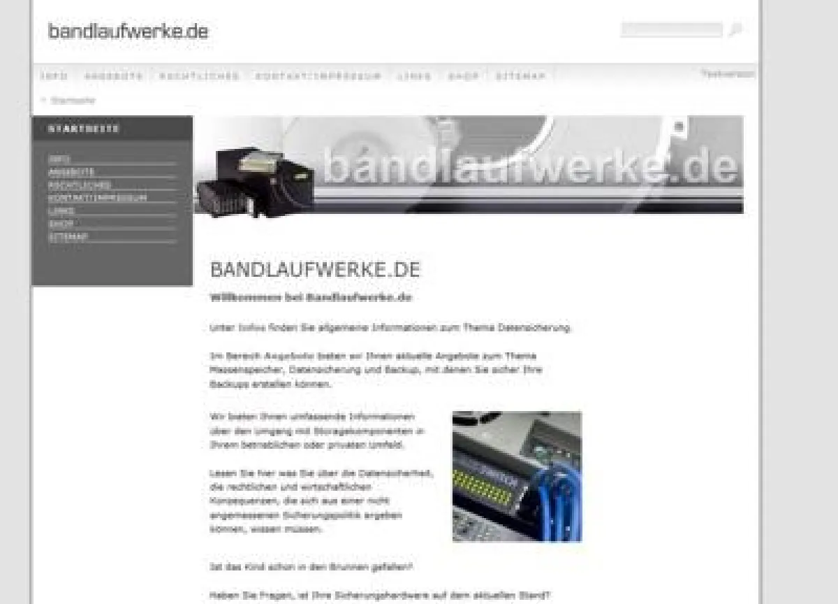 Informationsportal für Bandlaufwerke und Datensicherung
