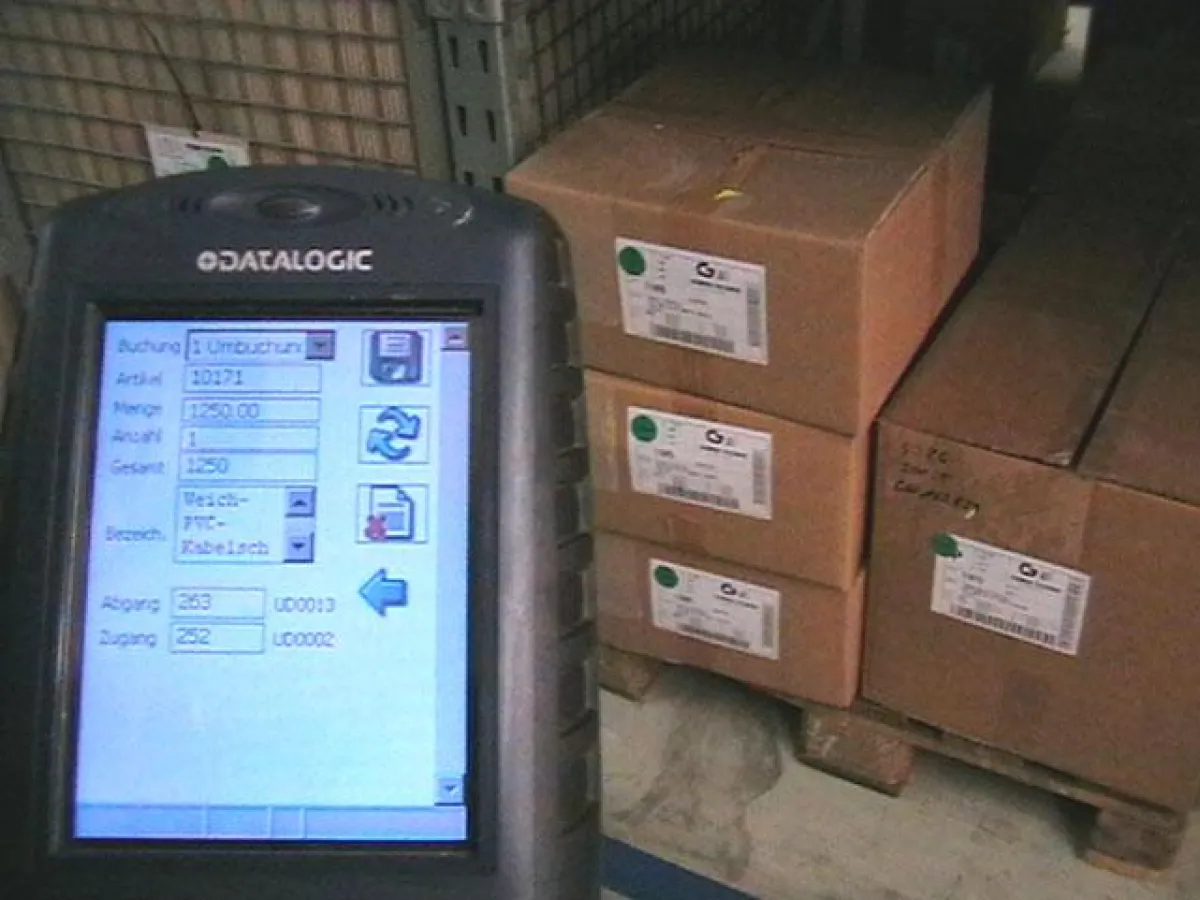 Lagerplatzverwaltung auf Barcodescannerbasis, Bild Barcodat