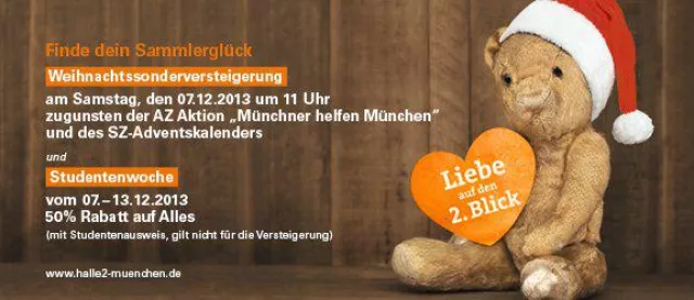 Bild: München-Giesing: Weihnachtssonderversteigerung für gute Zwecke in der Halle 2 und Studentenwoche