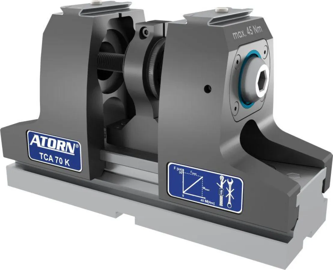 Packt kräftig zu: Der ATORN 5-Achsspanner TCA mit einer Spannkraft von 30 kN bei 45 Nm.