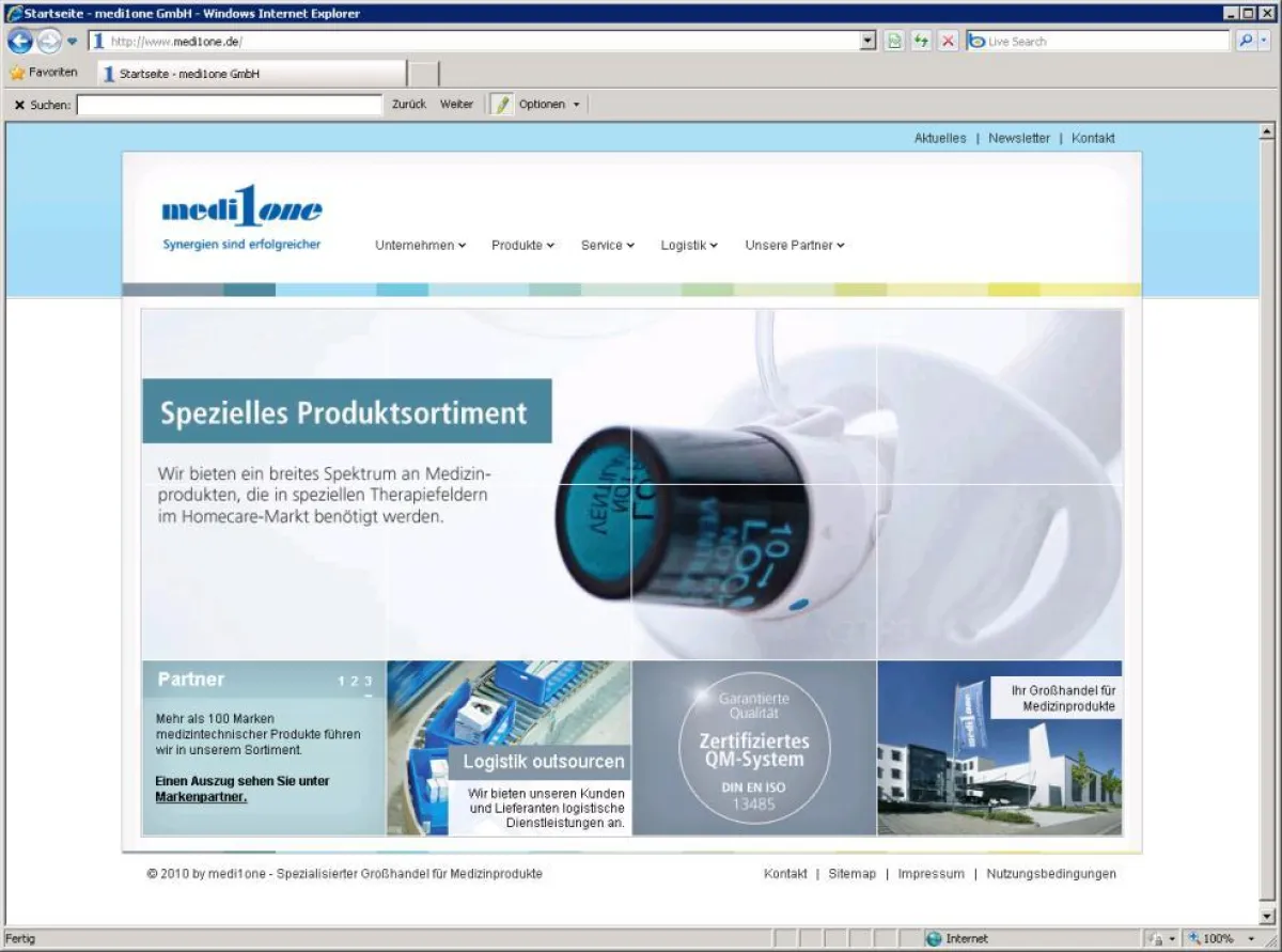 Der neue Internetauftritt www.medi1one.de