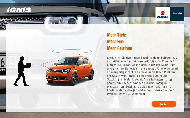 Bild: mobivention bringt Beacons ins Autohaus - Suzuki Ignis Promotion App unterstützt Händler-Marketing