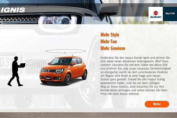 Bild: mobivention bringt Beacons ins Autohaus - Suzuki Ignis Promotion App unterstützt Händler-Marketing