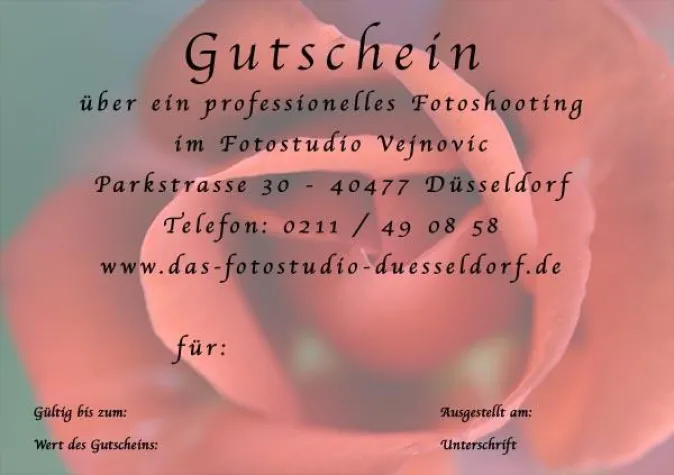 Gutschein zum Foto-Shooting: Ein besonderes Geschenk für einen besonderen Menschen Bild: Gutschein zum Foto-Shooting: Ein besonderes Geschenk für einen besonderen Menschen