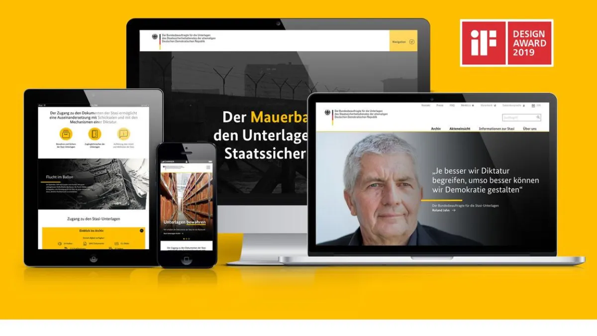 iF Design Award 2019 für die BStU-Website
