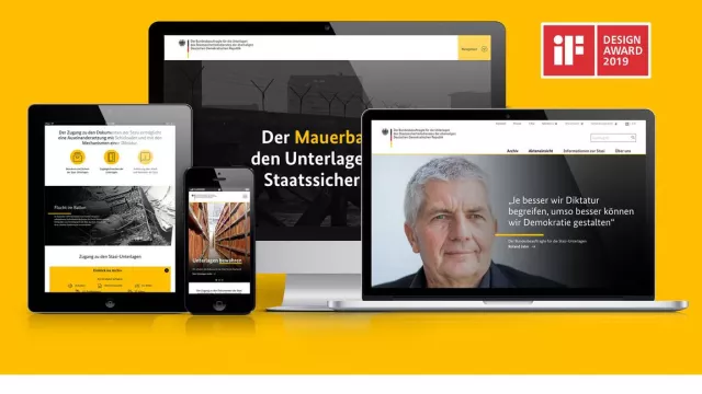Bild: 3pc gewinnt iF Design Award für BStU-Website