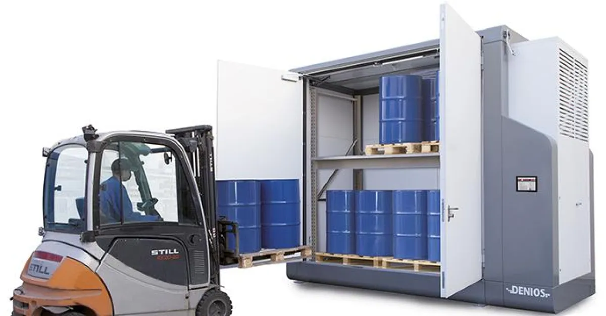 Brandschutz und moderne Sensorik machen den CUBE von DENIOS zum Gefahrstofflager der Zukunft.