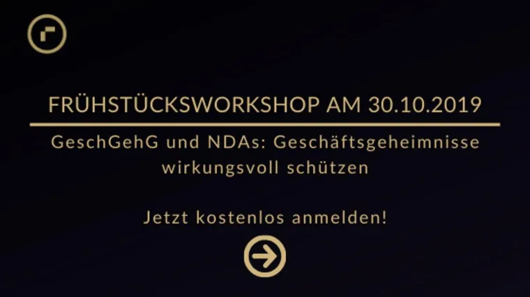 Bild: Frühstücksworkshop am 30.10.2019 zum Thema GeschGehG und NDAs