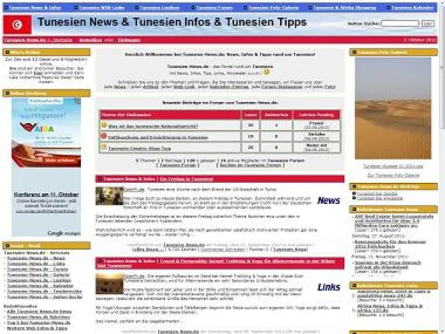 Bild: Neues Tunesien Portal: Tunesien-News.de mit Forum und Foto-Galerie
