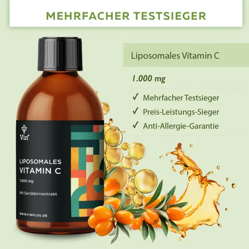 Vinplus Liposomales Vitamin C ist wieder mehrfacher Sieger/Testsieger Bild: Vinplus Liposomales Vitamin C ist wieder mehrfacher Sieger/Testsieger