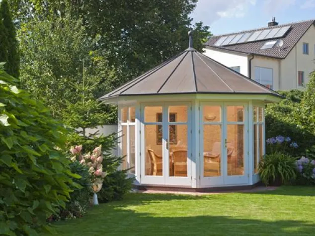 Blockhausbau Hummel auf der GARTEN-Messe in Stuttgart Bild: Blockhausbau Hummel auf der GARTEN-Messe in Stuttgart