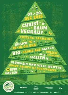 Bild: BIO-Christbaumverkauf in Tutzing/Traubing am Starnberger See vom 03.-20.12.2015