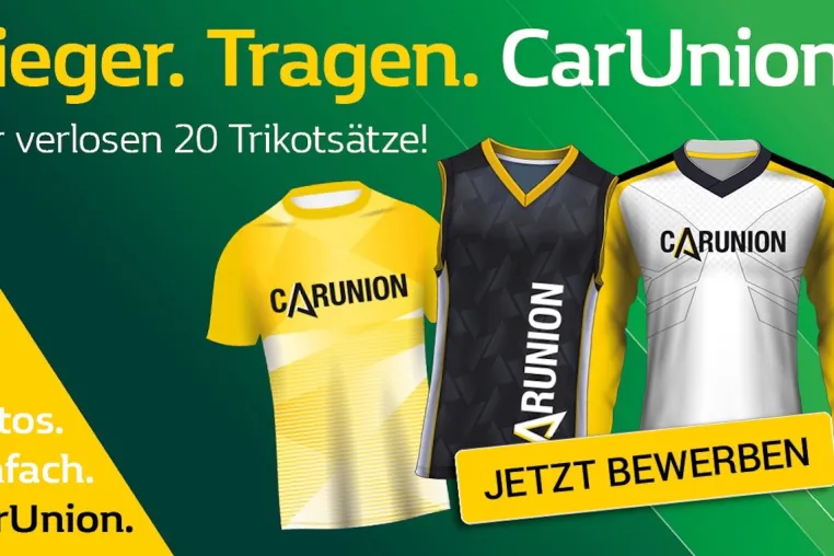 Sieger. Tragen. CarUnion. – CarUnion startet Trikotaktion 2025 Bild: Sieger. Tragen. CarUnion. – CarUnion startet Trikotaktion 2025