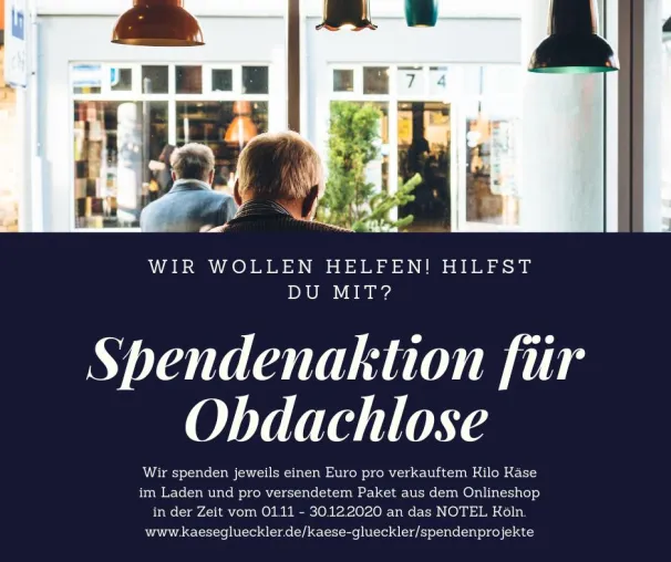 Bild: Käse Glückler initiert Spendenaktion für Obdachlose