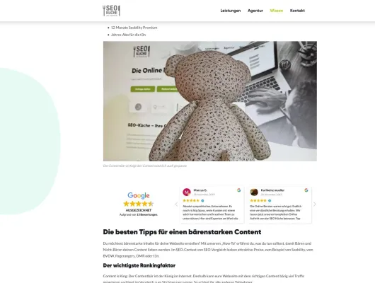 Bild: Der Contentbär nimmt die erste Hürde