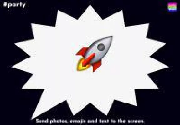 Bild: Fotospaß auf Partys und Events: Raketenstarke Emojis, Fotos und Texte mit dem Handy auf den Beamer sende