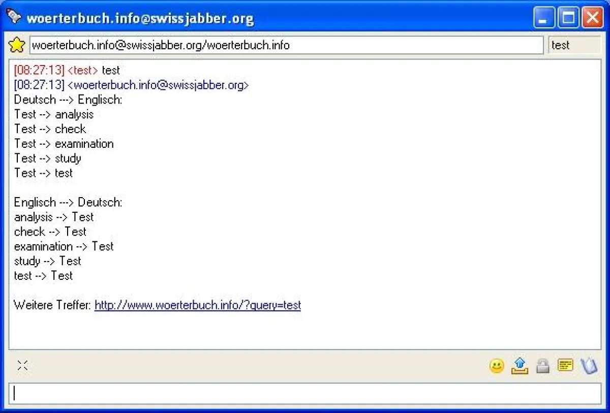 Abfrage mit einem Jabber-Client