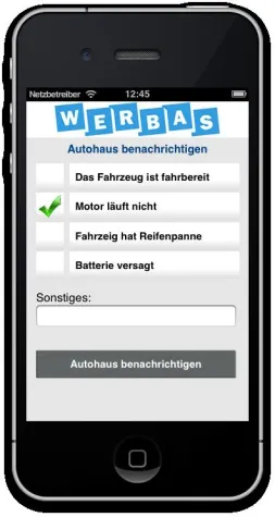 Bild: Moderne Kundenkommunikation mit der WERBAS Autohaus-App