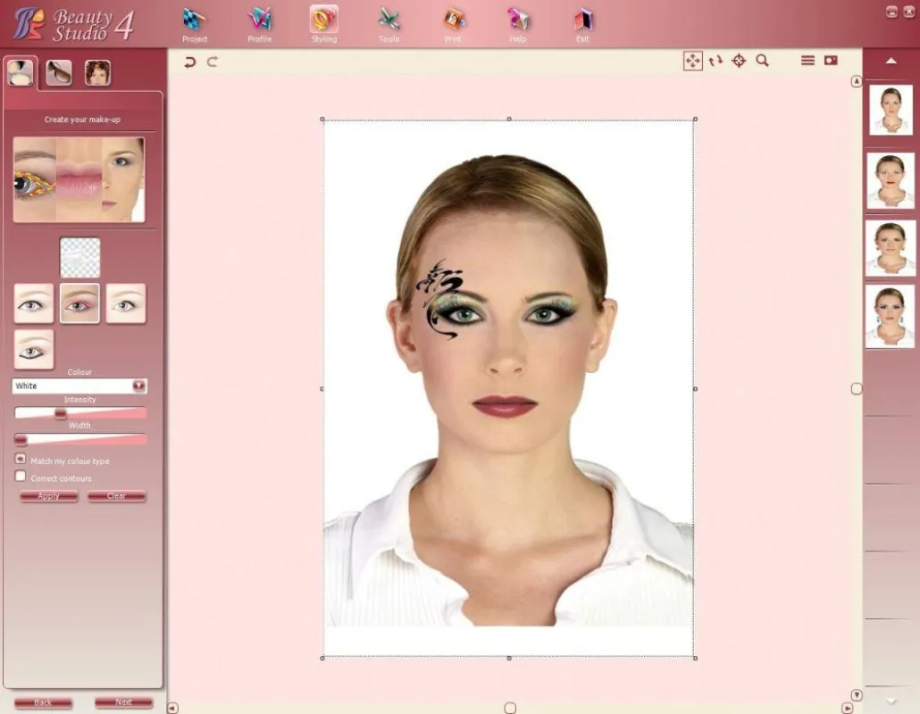 Make-Up Styler 4: Das Bearbeitungsfenster