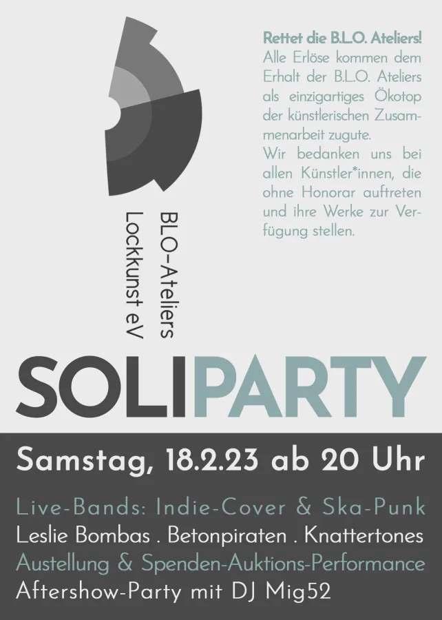 Flyer Soliparty B.L.O. Ateliers (© cornelia es said)