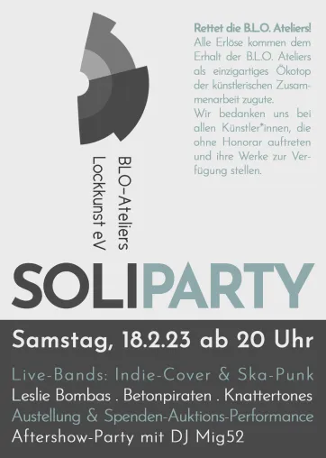 Spendenparty für die B.L.O. Ateliers Bild: Spendenparty für die B.L.O. Ateliers